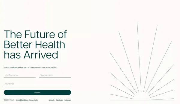 Ki Health - The Dawn of a New Era in Health is Here - Landing design inspiration