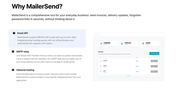 Transactional email service that delivers    -        MailerSend - Landing design inspiration