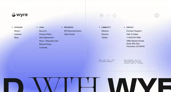 Wyre | The Crypto Stack for the New Economy - Landing design inspiration