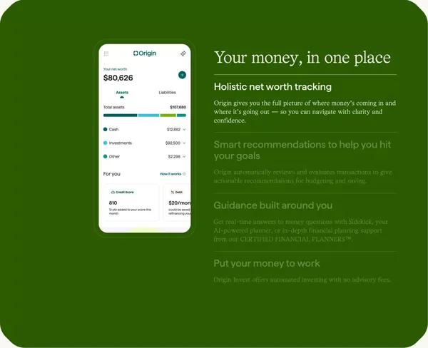 Origin - Let's Talk Money - Landing design inspiration