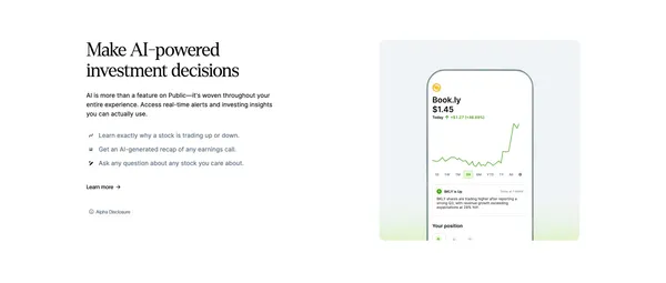 Stocks, Bonds, Crypto, & Options Investing App - Public.com - Landing design inspiration