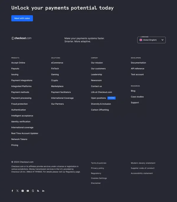 Payment services to power your performance | Checkout.com - Landing design inspiration