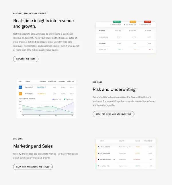 Enigma | Data and intelligence on every small business - Landing design inspiration