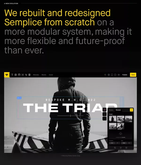 Semplice 7 | Build your online portfolio with pride - Landing design inspiration