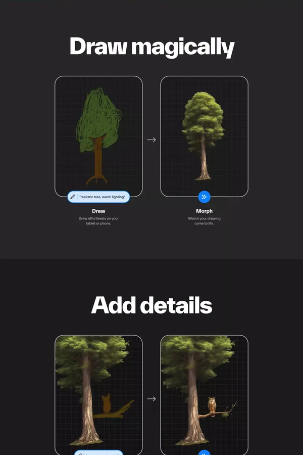 Wand – Bring your drawings to life. - Landing design inspiration