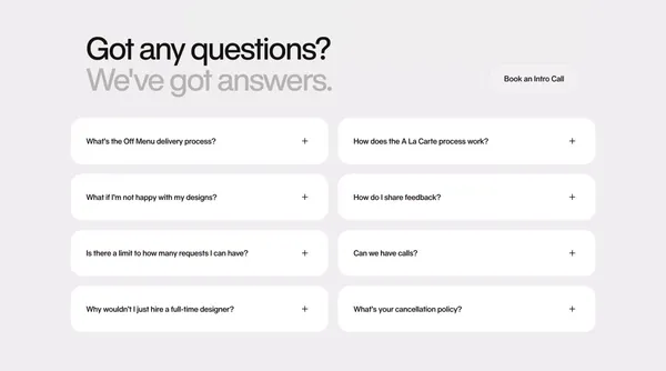 OFF MENU | Full-Service Creative Partner for Fast Moving Teams - Landing design inspiration
