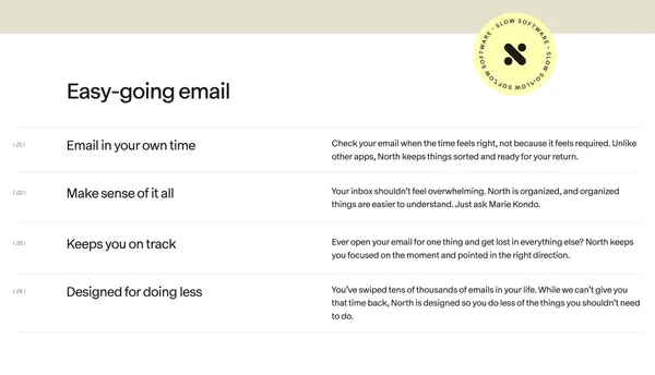 North - Email, for life - Landing design inspiration