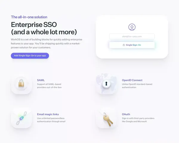 WorkOS — Your app, Enterprise Ready. - Landing design inspiration