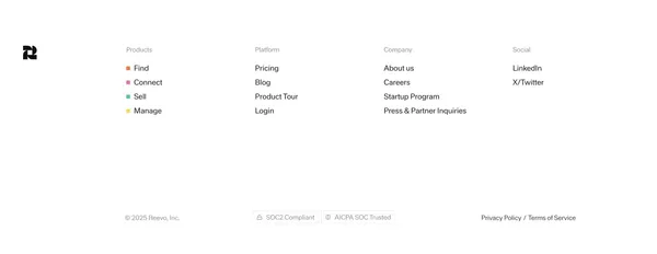 Reevo | The AI-native Revenue Operating System for GTM Teams - Landing design inspiration