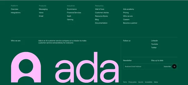 Ada CX - Landing design inspiration