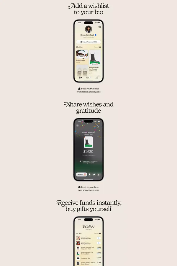 Spoil Me - the wishlist in your bio - Landing design inspiration