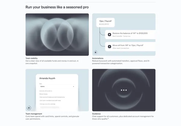 Online Business Banking For Startups, Small Businesses & Scaling Companies - Landing design inspiration