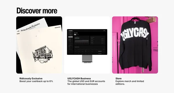 UGLYCASH - Landing design inspiration