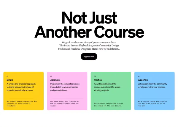 Brand Process Playbook by For Good Design Lab - Landing design inspiration
