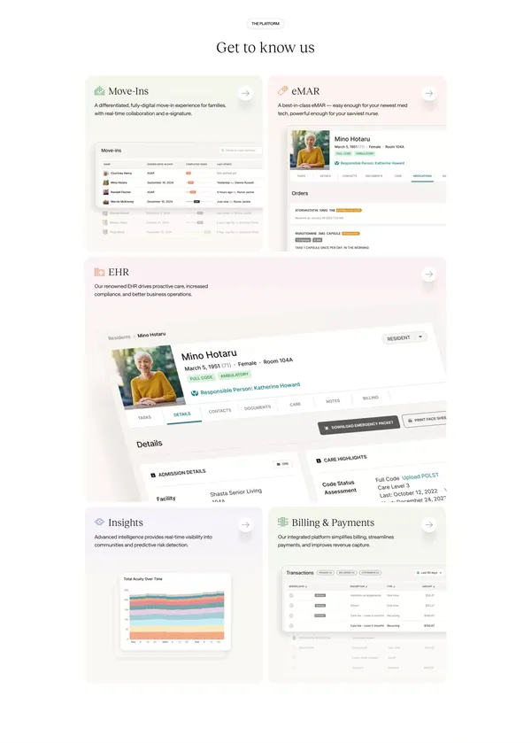 August Health - The EHR platform caregivers love - Landing design inspiration