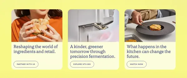 Sustainable Animal-Free Dairy & Protein - Perfect Day - Landing design inspiration