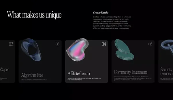 Shareio | Content sharing solution for creators - Landing design inspiration