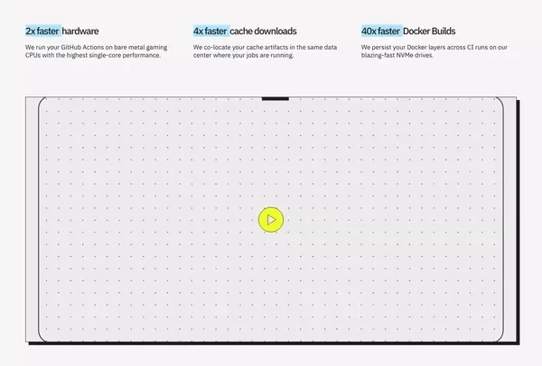 The Fastest Way to Run GitHub Actions | Blacksmith - Landing design inspiration