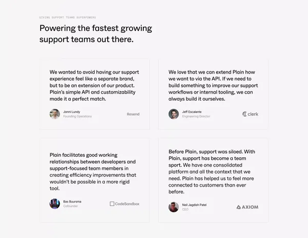 Plain - unify, simplify, and supercharge your techncial support - Pricing design inspiration