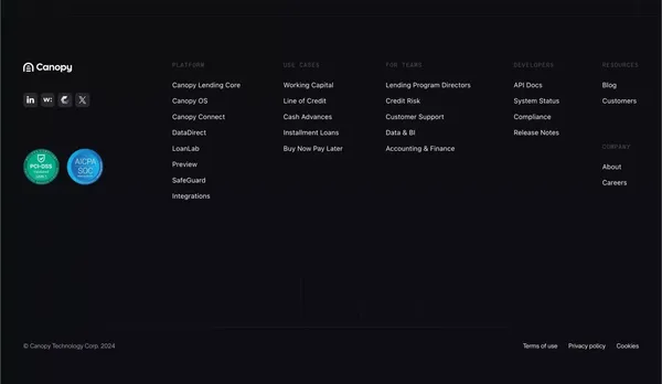 Canopy | The leading loan management system - Landing design inspiration