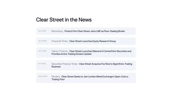 Clear Street — Modernizing the brokerage ecosystem - Landing design inspiration