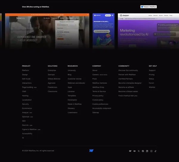 Webflow: Create a custom website | Visual website builder - Landing design inspiration