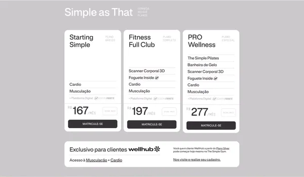 The Simple Gym | Seu novo jeito de se exercitar no Rio de Janeiro @thesimplegym - Landing design inspiration