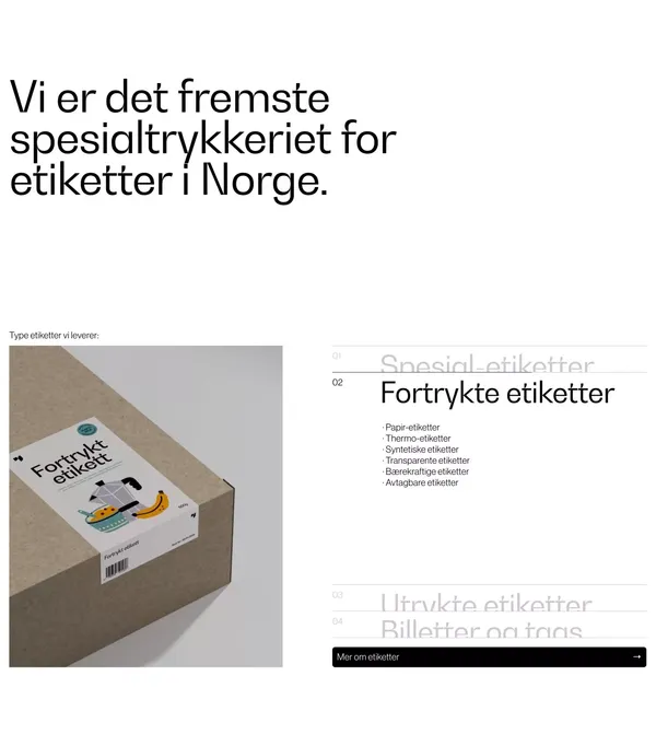 Forside | Norsk Etikett AS - Landing design inspiration