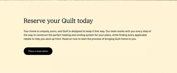Quilt – The smartest way to heat and cool your home - Landing design inspiration