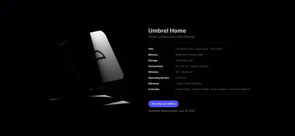 Umbrel — The ultimate home server and OS for self-hosting - Landing design inspiration