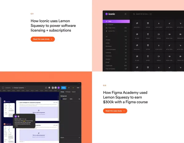 Payments, tax & subscriptions for software companies • Lemon Squeezy - Landing design inspiration