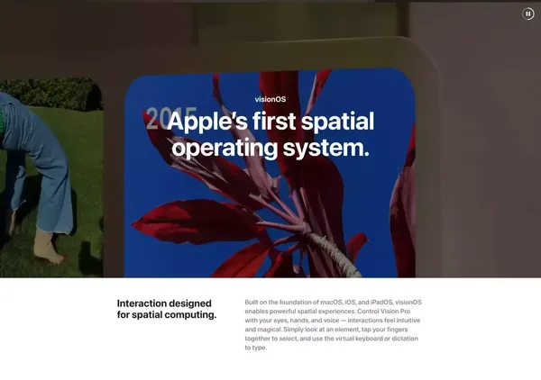 Apple Vision Pro - Apple - Landing design inspiration