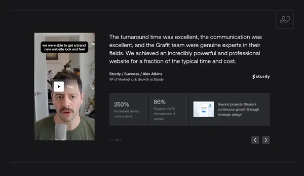 Grafit Agency | Growth-driven design for ambitious tech companies | Webflow Enterprise Partner - Landing design inspiration