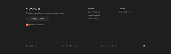 Avoice | AI Workspace For Architects | Request a Demo Today - Landing design inspiration