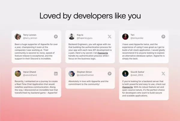 Appwrite - Build like a team of hundreds - Landing design inspiration