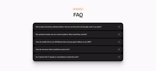 Humble - AI For Smart Manufacturing - Landing design inspiration