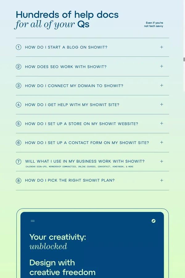 Showit: A Drag & Drop Website Builder for Creatives - Landing design inspiration