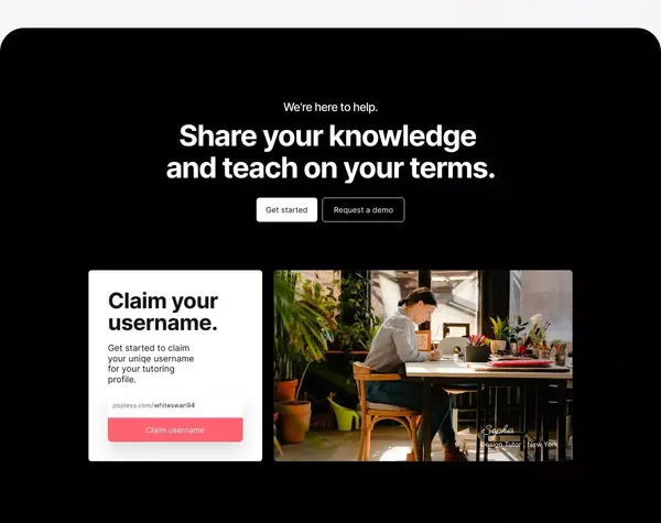 Popless | The all-in-one tutor platform for private tutors and group classes - Landing design inspiration