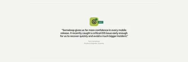 Semaloop – Catch mobile bugs before your users do - Landing design inspiration