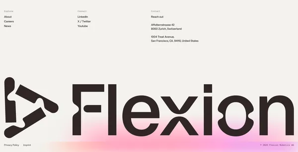 Flexion Robotics - Landing design inspiration