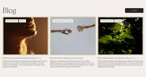 Frequency Breathwork - Landing design inspiration