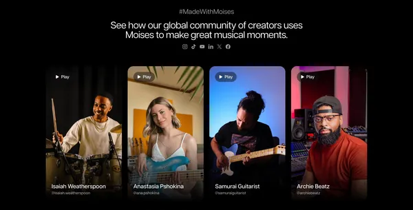Moises App: The Musician's App | Vocal Remover & much more - Landing design inspiration