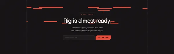Rig - Local-First AI Coding Assistant - Landing design inspiration