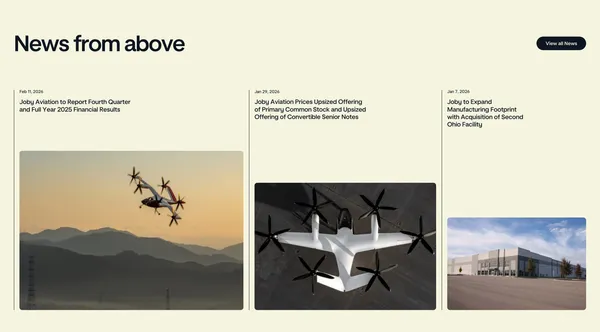 Joby Aviation | Electric Air Taxi for Zero-Emission Travel | Joby Aviation - Landing design inspiration