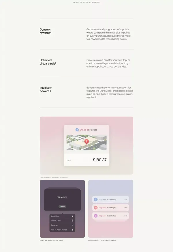 Atlas - Spending. Dining. Travel. - Landing design inspiration