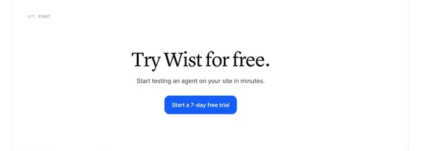 Wist: AI Live Chat Customer Support - Landing design inspiration