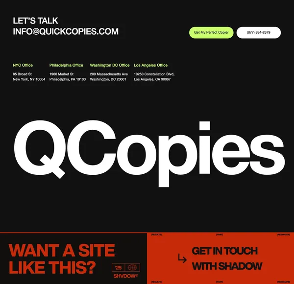 Quick Copies - Landing design inspiration