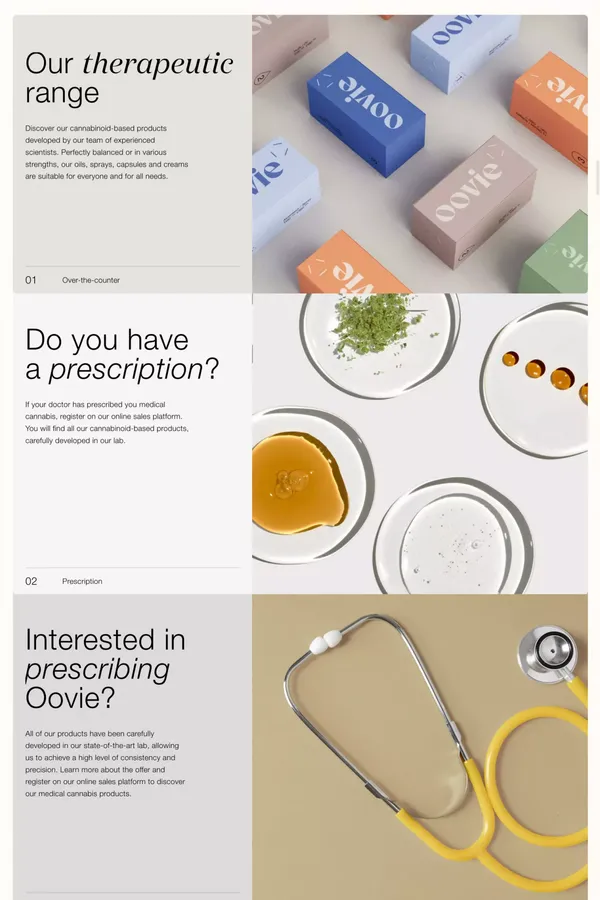 Take care of yourself with our medical cannabis products | Oovie - Landing design inspiration