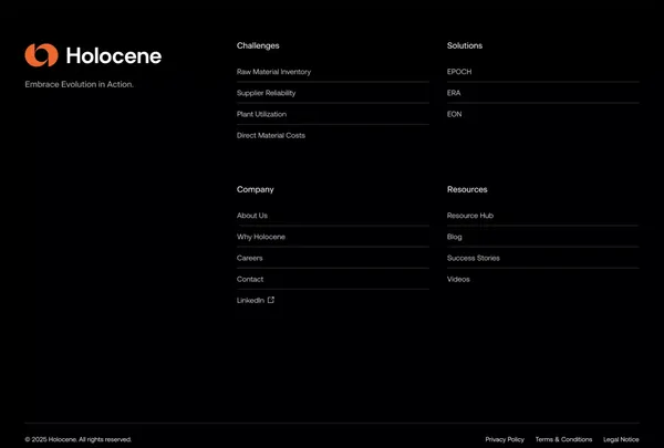Supply Chain Intelligence Software | Real-Time Clarity By Holocene - Landing design inspiration