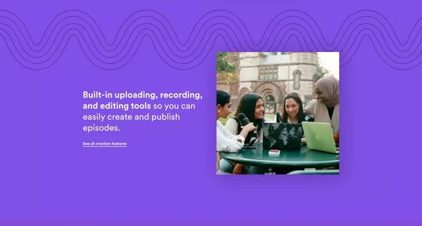 Anchor - The easiest way to make a podcast - Landing design inspiration